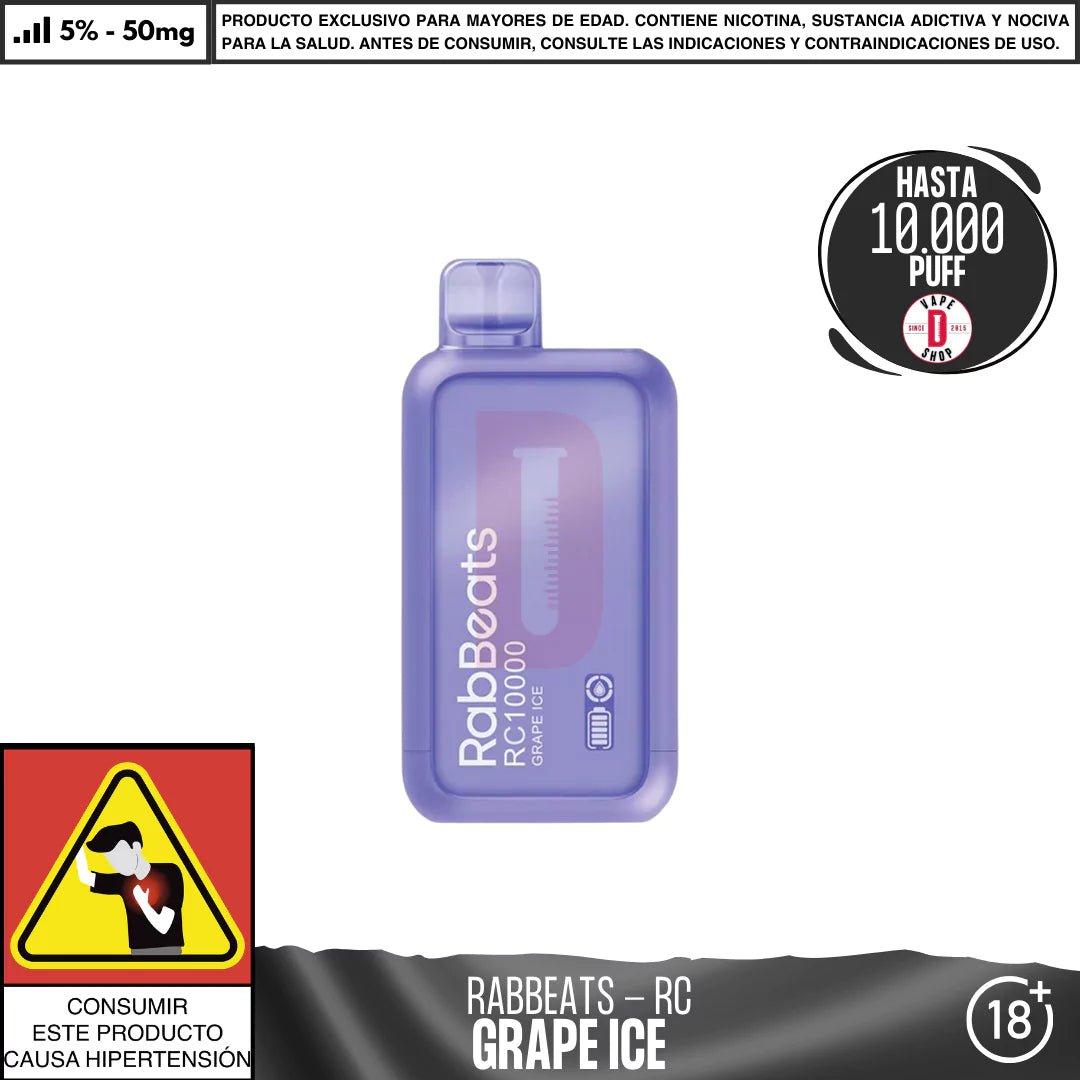 RabBeats - RC 10000 PUFF - Vape Desechable - RabBeats | DIS - RABE - RC10 - GRI