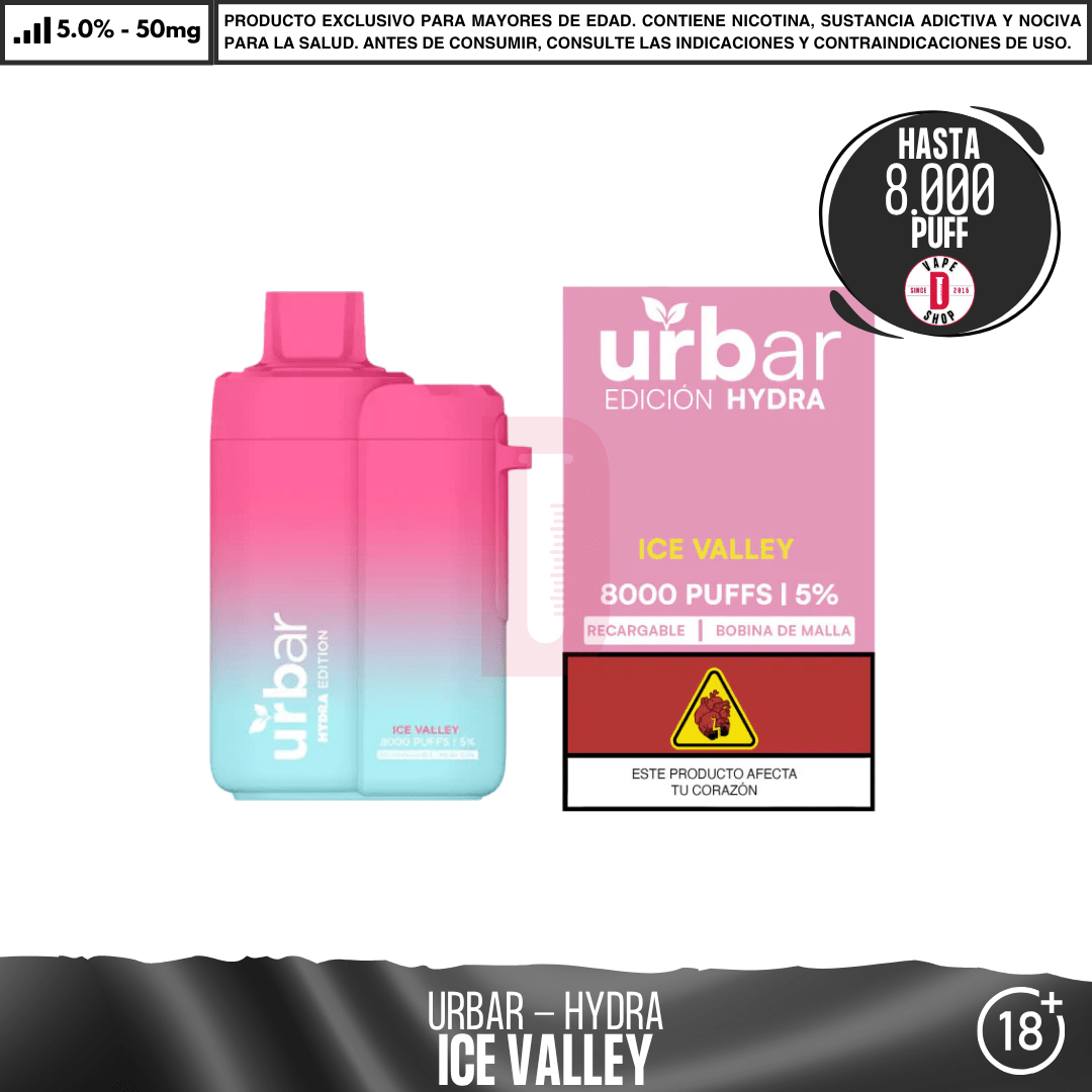 Urbar Hydra - 8000 Puffs - Vape Desechable - Urbar | DIS-URB-HYD-ICV