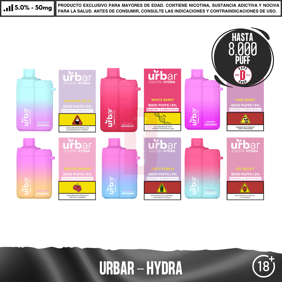 Urbar Hydra - 8000 Puffs - Vape Desechable - Urbar | DIS-URB-HYD-ICV