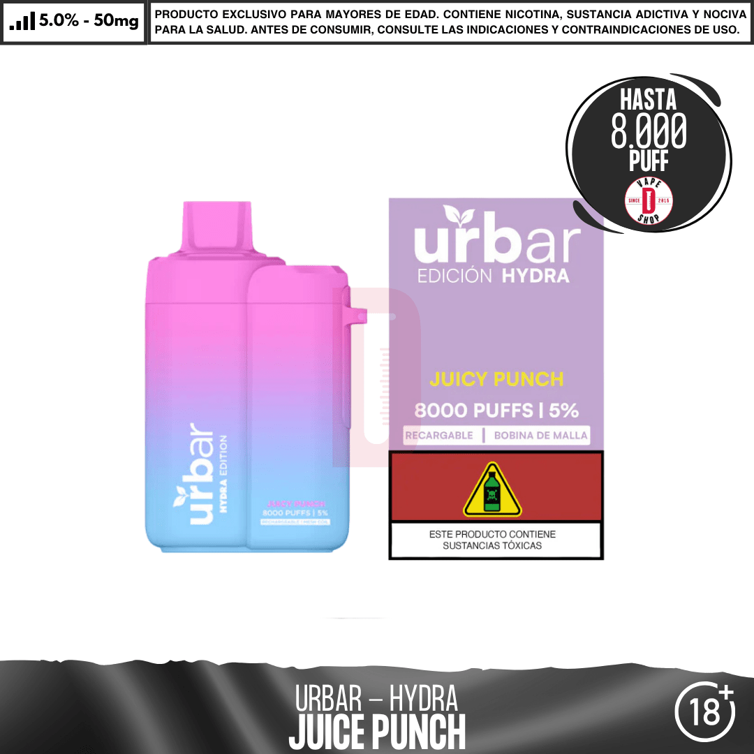 Urbar Hydra - 8000 Puffs - Vape Desechable - Urbar | DIS-URB-HYD-JUP