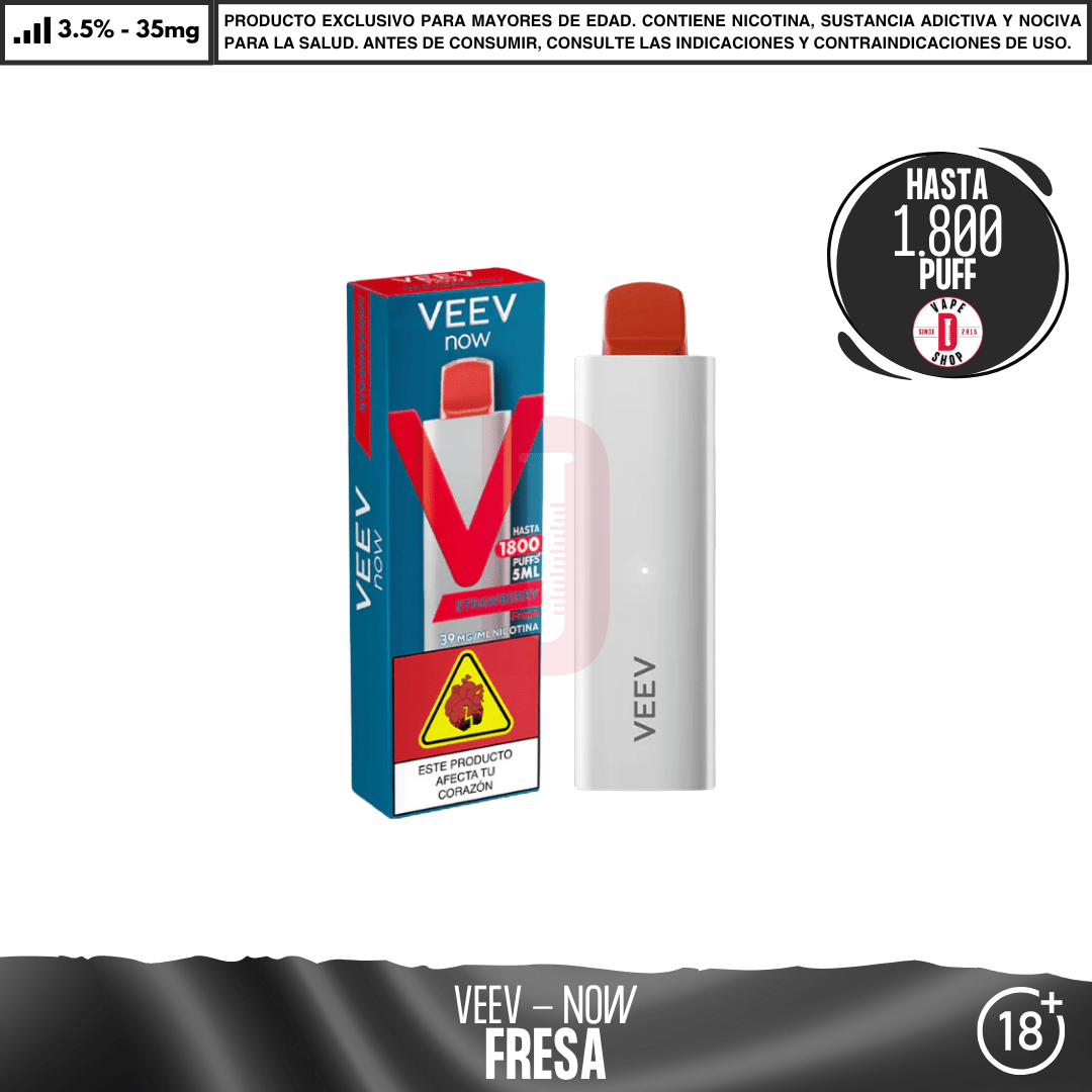 VEEV - NOW 1800 Puffs - Vape Desechable - Veev | DIS-VEV-18K-STR