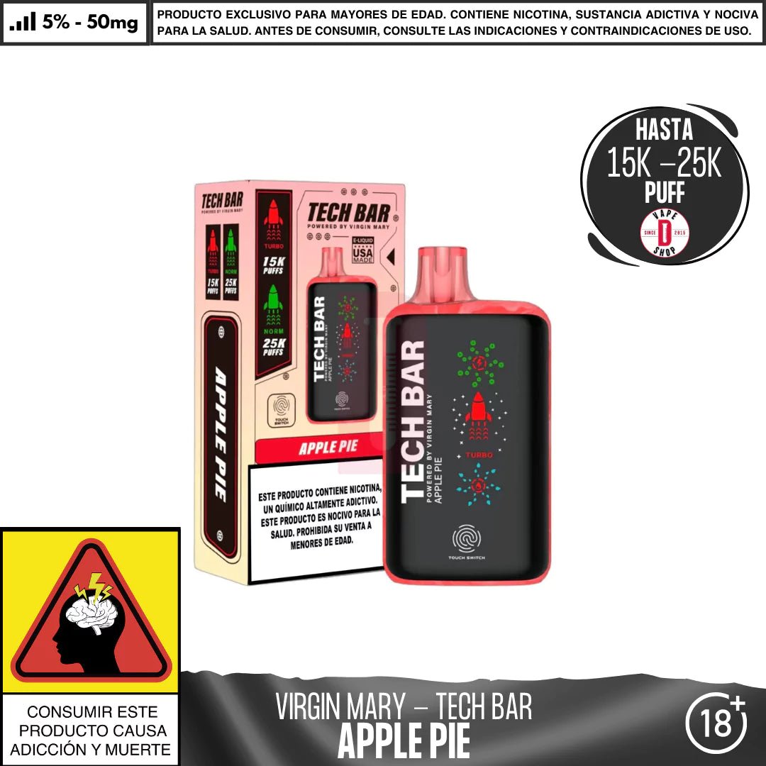 Virgin Mary - Tech Bar 25000 PUFF - Vape Desechable - Virgin Mary | DIS - VIM - TEB - 25K - APP