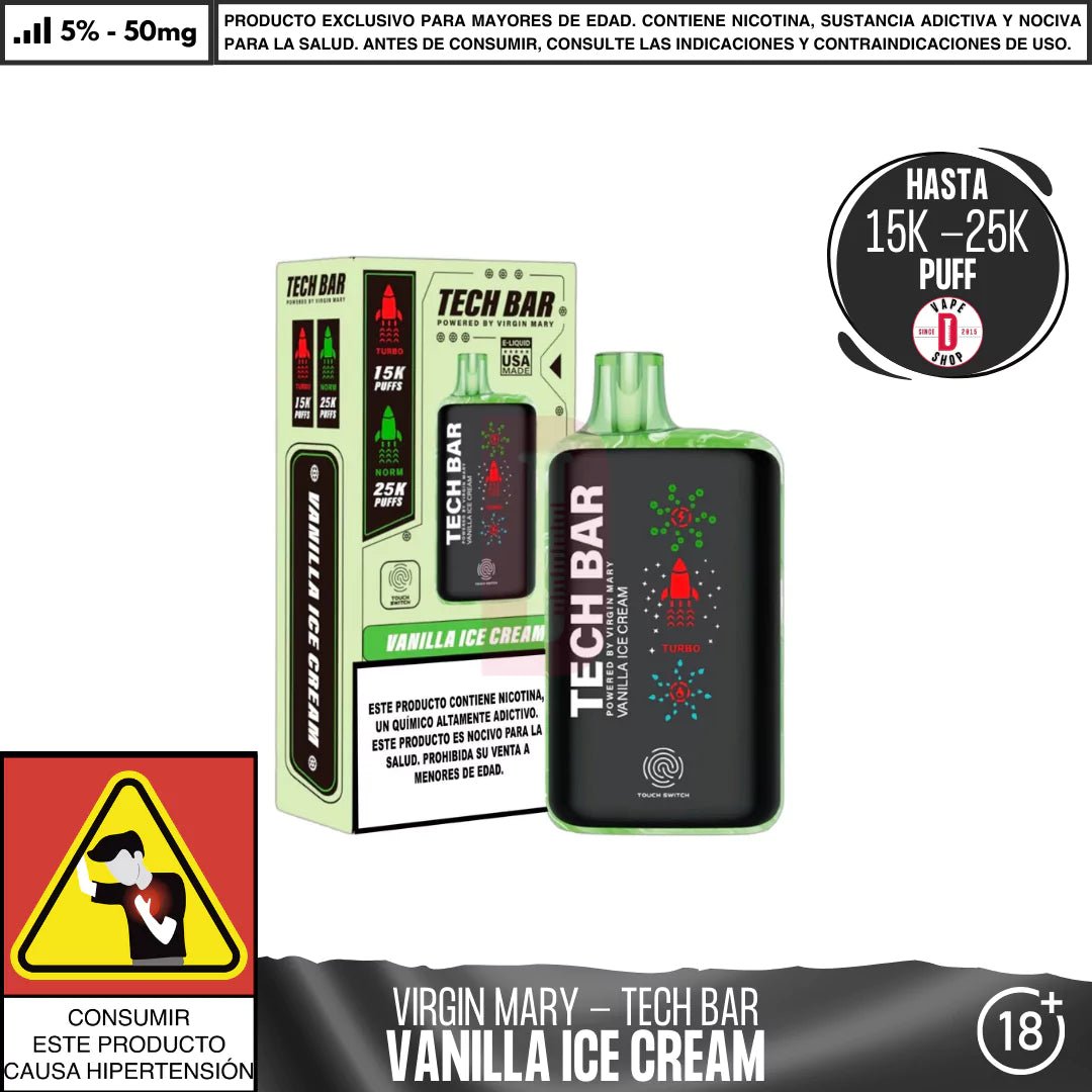 Virgin Mary - Tech Bar 25000 PUFF - Vape Desechable - Virgin Mary | DIS - VIM - TEB - 25K - VIC