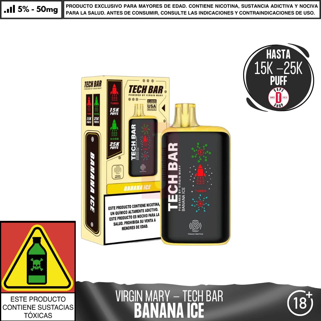 Virgin Mary - Tech Bar 25000 PUFF - Vape Desechable - Virgin Mary | DIS - VIM - TEB - 25K - BAI