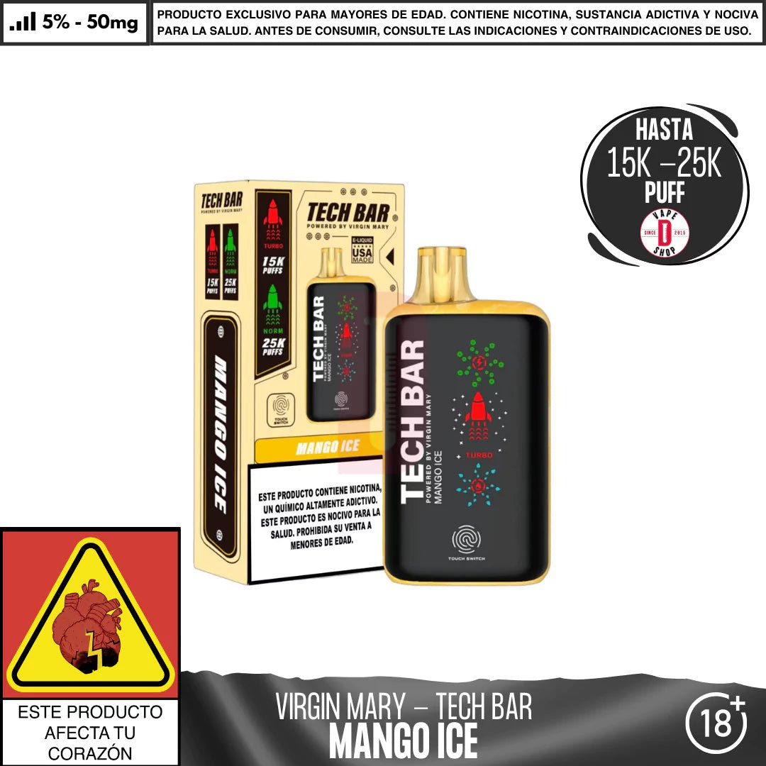 Virgin Mary - Tech Bar 25000 PUFF - Vape Desechable - Virgin Mary | DIS - VIM - TEB - 25K - MAI