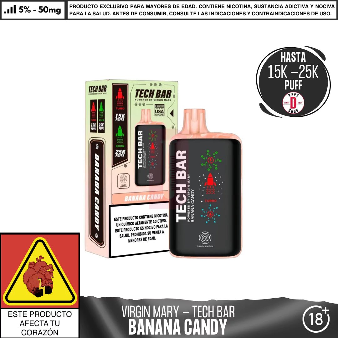 Virgin Mary - Tech Bar 25000 PUFF - Vape Desechable - Virgin Mary | DIS - VIM - TEB - 25K - BAC