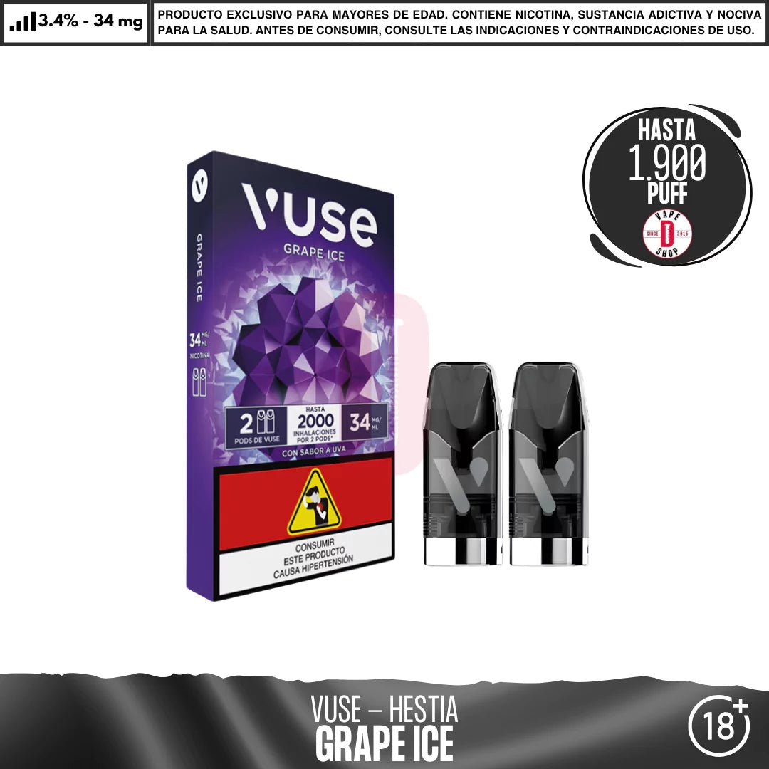 VUSE - ePod Caps 1900 Puff - Vape Desechable - Vuse | EQC - VUS - EPOD - GRI
