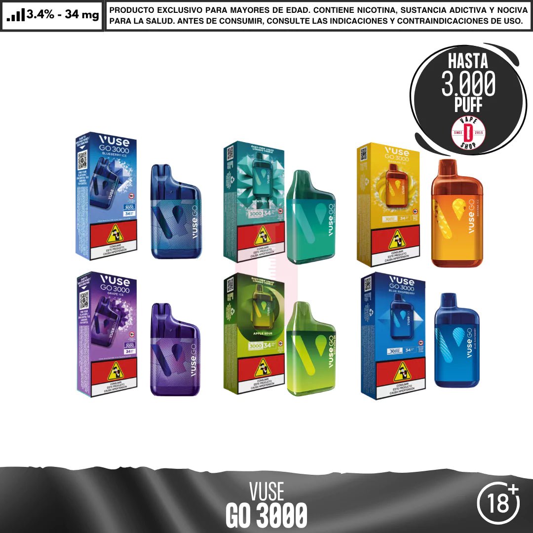 VUSE GO 3000 Puffs Vape Desechable BAT DIY Vape VUSE GO 3000 Puffs Vape Desechable BAT DIY Vape