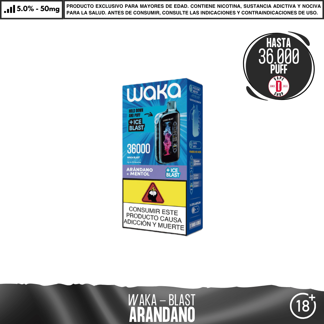WAKA - BLAST 36000 PUFF - Vape Desechable - WAKA | DIS-WAK-BLA-36K-ARA