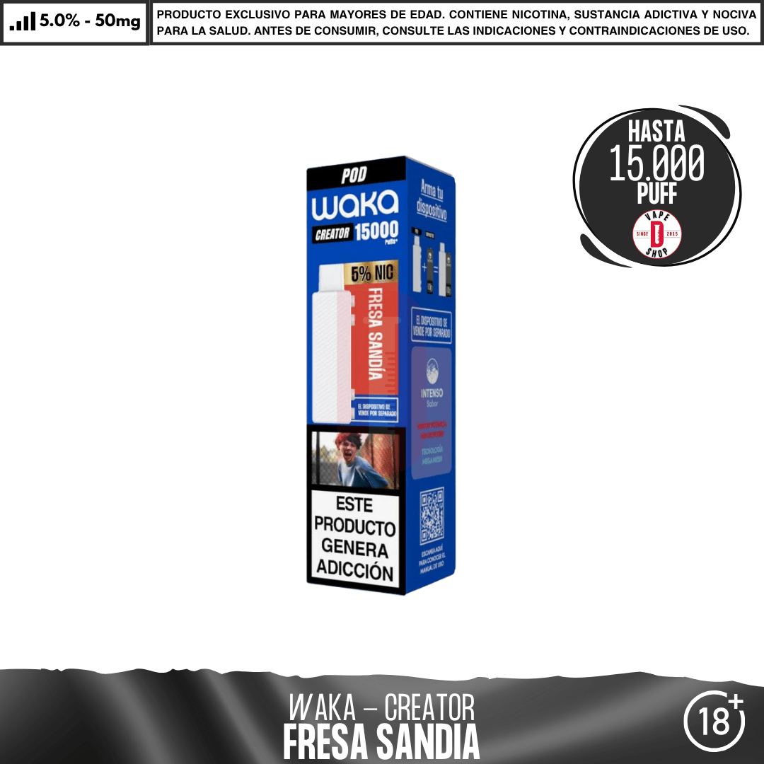 WAKA - Creator 15000 Puff - Vape Desechable - WAKA | EQC-WAK-CRE-POD-FRS-50