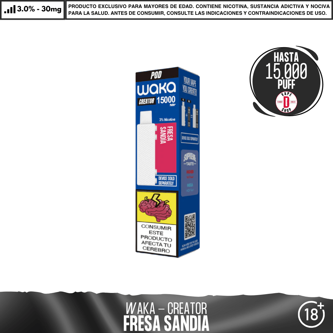 WAKA - Creator 15000 Puff - Vape Desechable - WAKA | EQC-WAK-CRE-POD-FRS-30