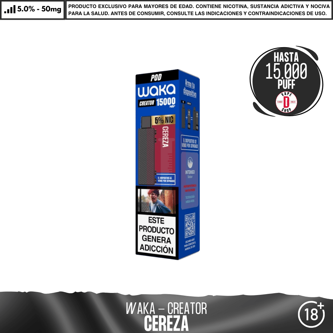 WAKA - Creator 15000 Puff - Vape Desechable - WAKA | EQC-WAK-CRE-POD-CER-50