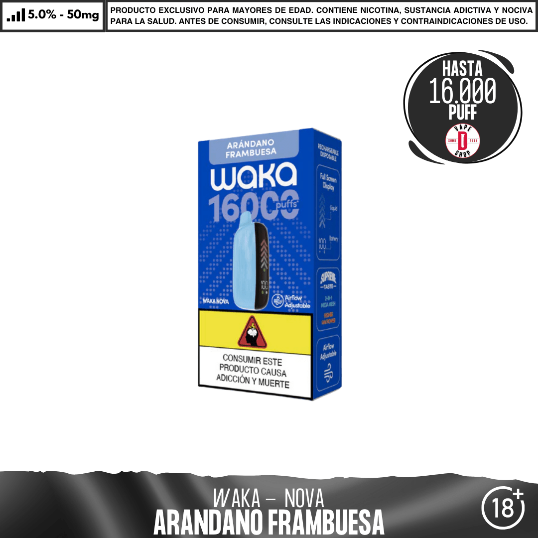 WAKA - NOVA 16000 PUFF - Vape Desechable - WAKA | DIS-WAK-NOV-16K-ARF
