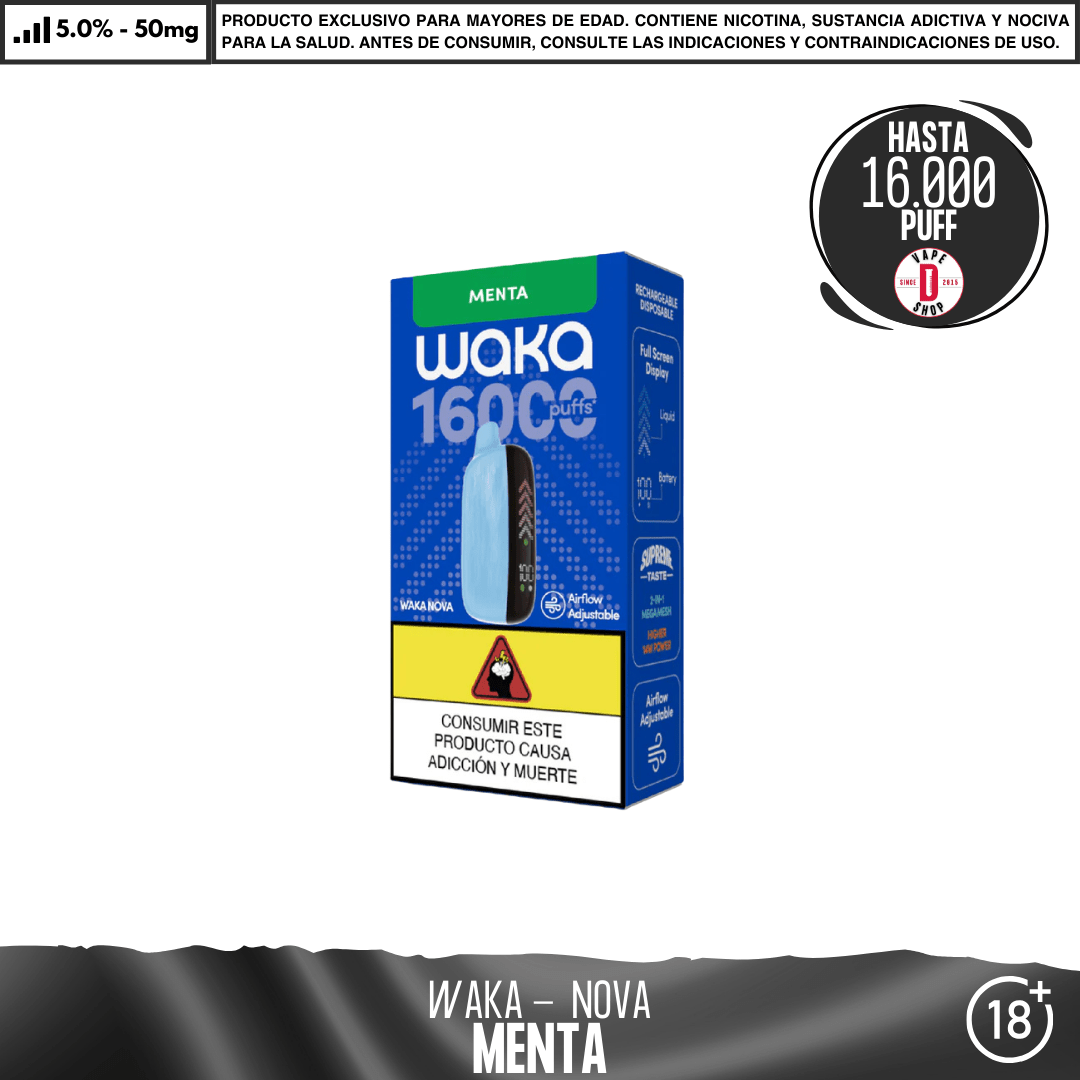 WAKA - NOVA 16000 PUFF - Vape Desechable - WAKA | DIS-WAK-NOV-16K-MEN