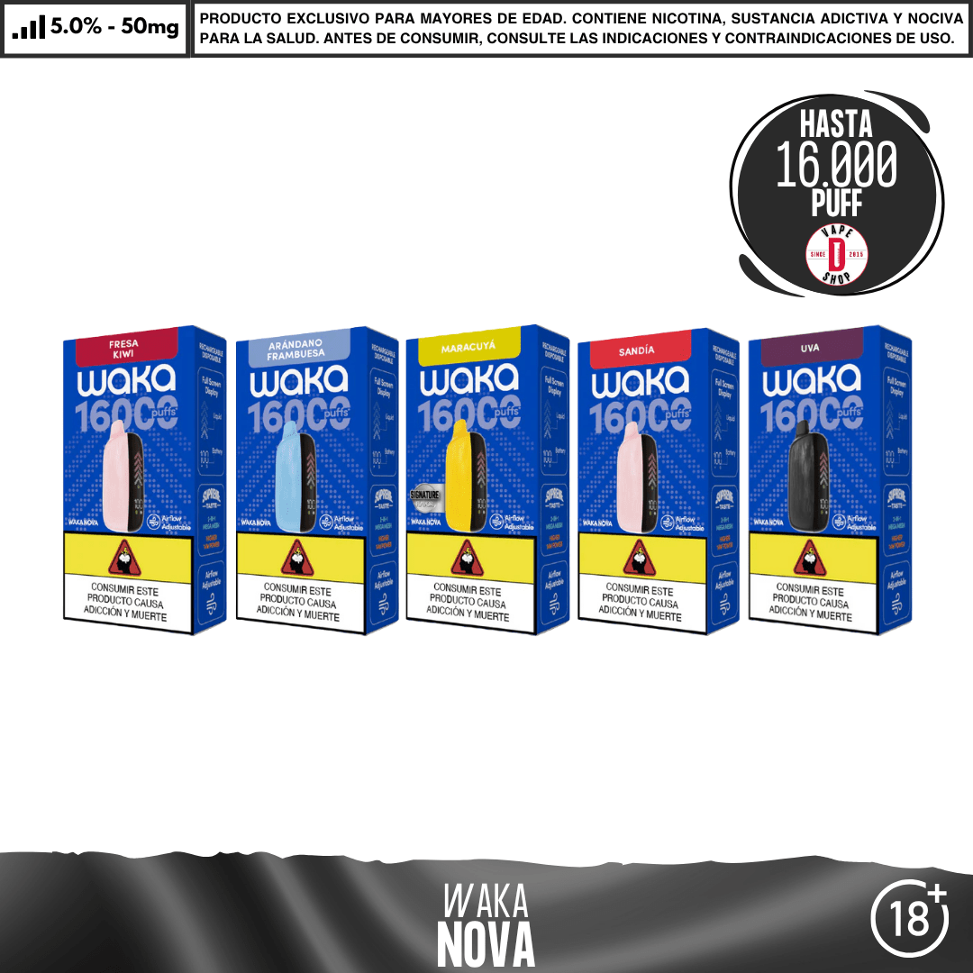 WAKA - NOVA 16000 PUFF - Vape Desechable - WAKA | DIS-WAK-NOV-16K-FKW