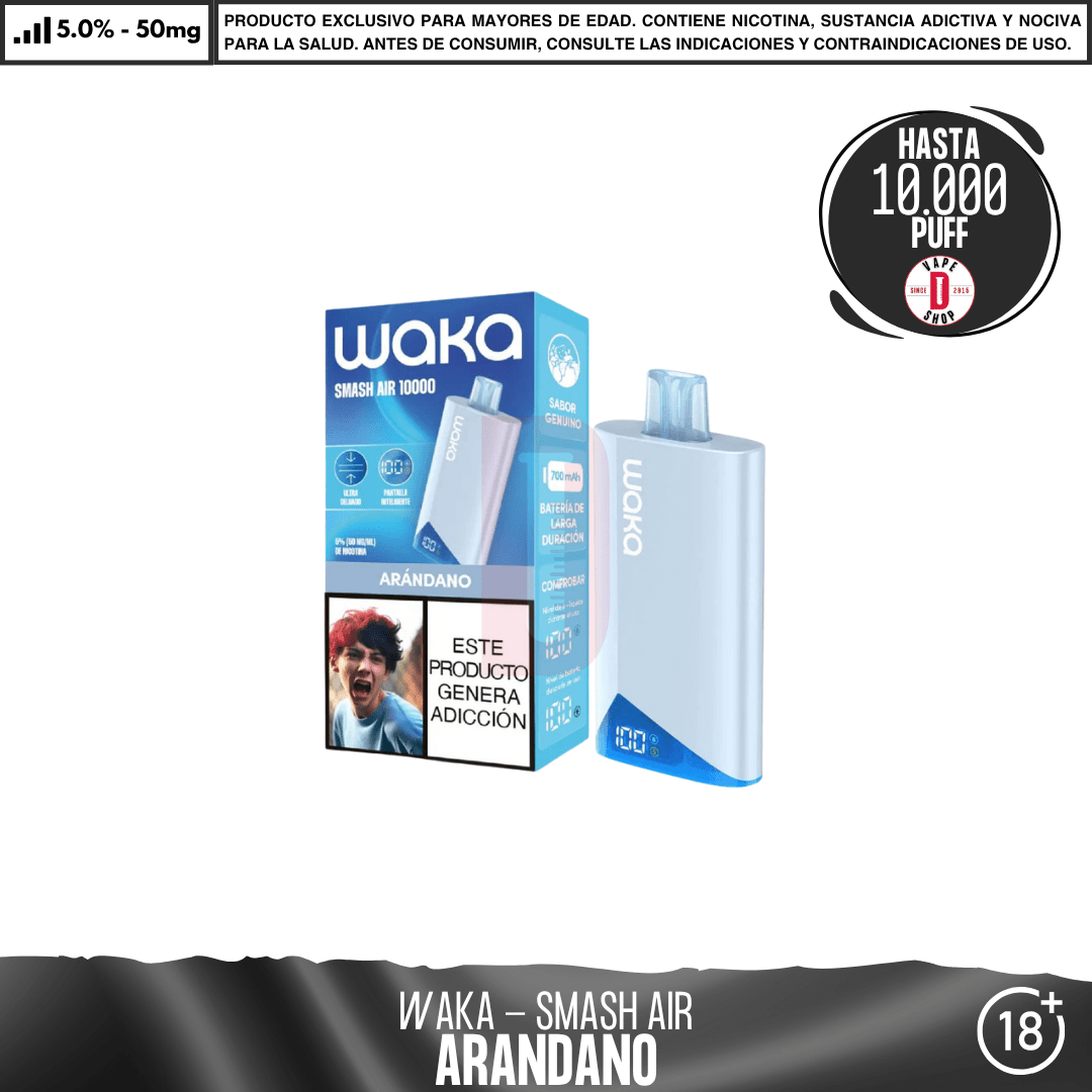 WAKA - Smash Air 10000 PUFF - Vape Desechable - WAKA | DIS-WAK-SMA-10K-ARA