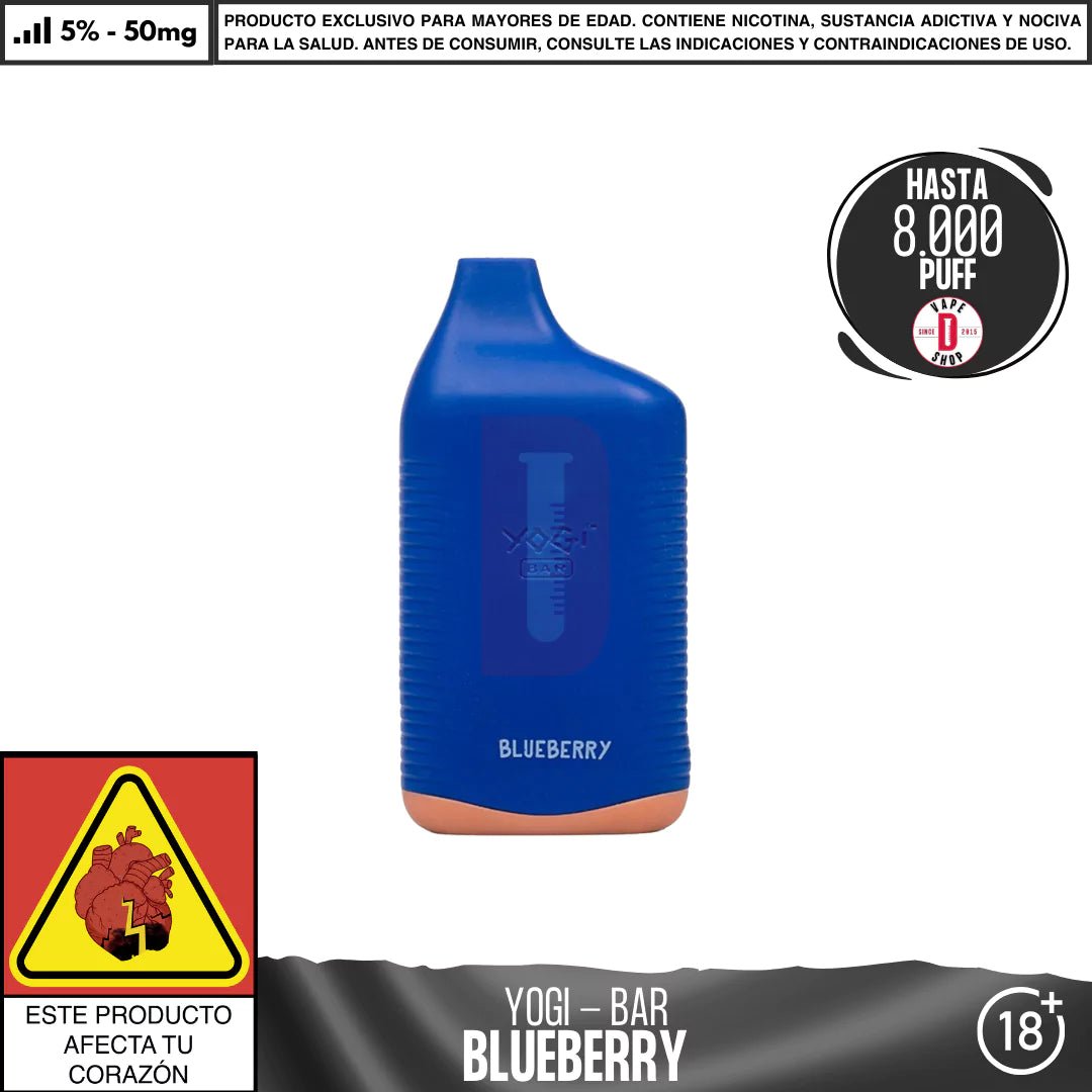Yogi - Bar 8000 PUFF - Vape Desechable - Yogi | DIS - YOG - BAR - BLU - 50