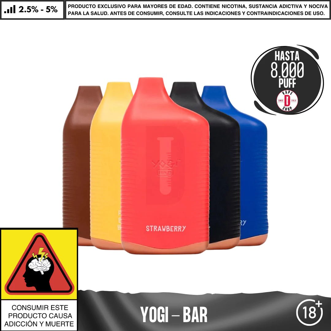 Yogi - Bar 8000 PUFF - Vape Desechable - Yogi | DIS - YOG - BAR - APC - 20