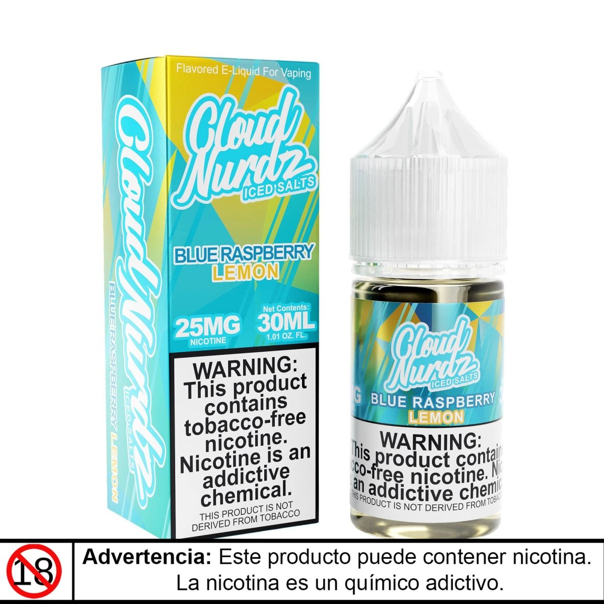 Blue Razz Lemon ICED Salts - Sales de Nicotina - Cloud Nurdz | SN-CLN-BRLI-25