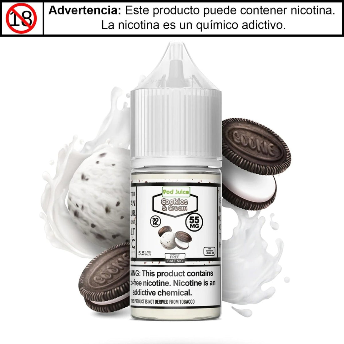 Cookies & Cream Salts - Pod Juice - Sales de Nicotina - DIY VAPE SHOP | SN-PJ-CC-35