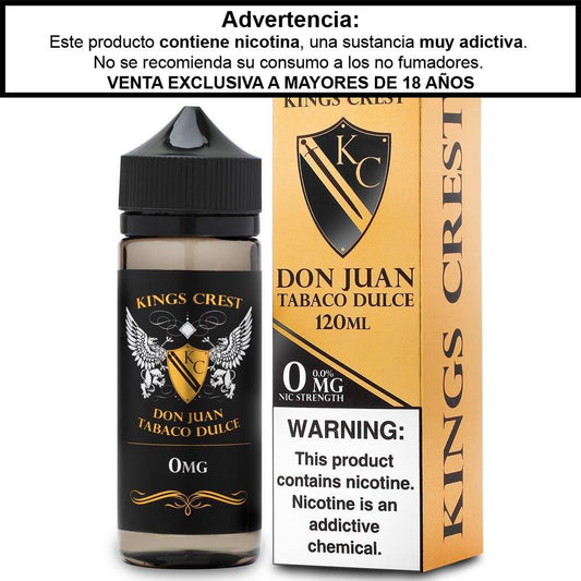 Don Juan Tabaco Dulce 0.3%-3mg - Kings Crest - DIY EJUICE COLOMBIA