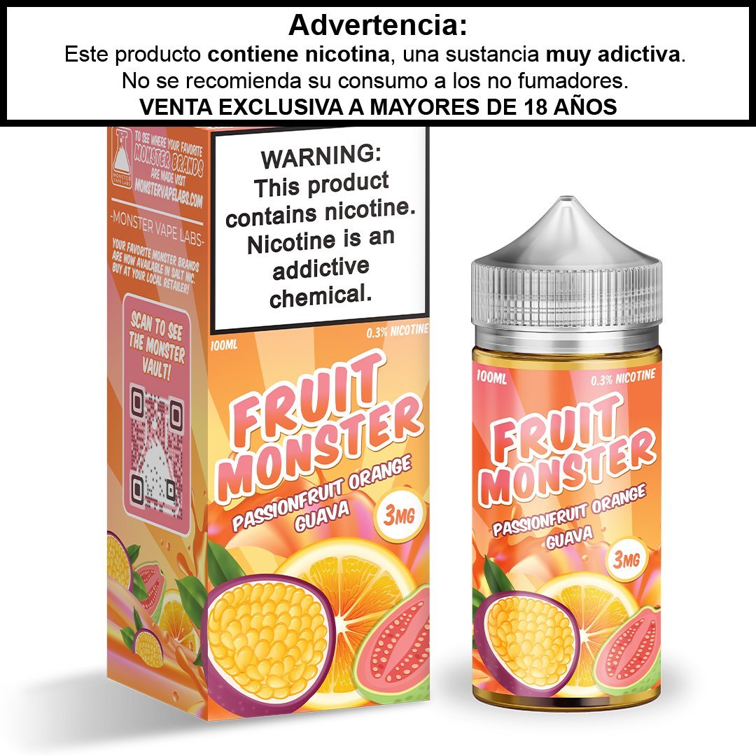 Fruit Monster PassionFruit Orange Guava - Eliquid - Monsterlabs | BL-ML-FM-POG-00