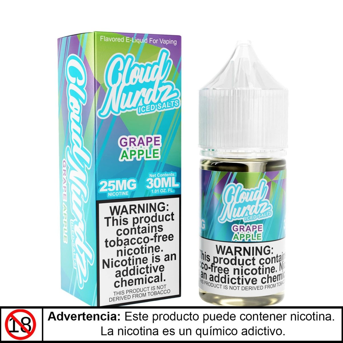 Grape Apple ICED Salts - Sales de Nicotina - Cloud Nurdz | SN-CLN-GAI-25