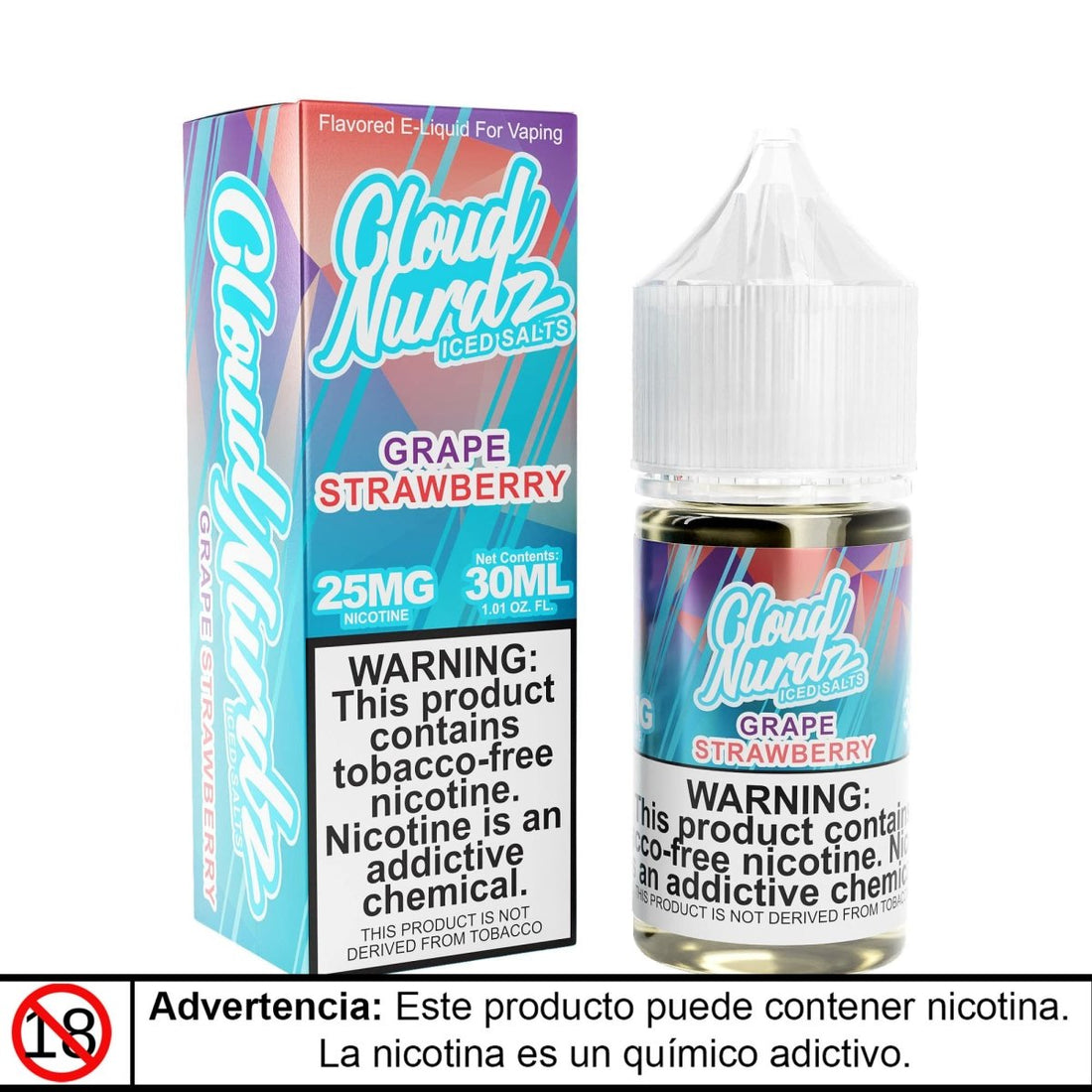 Grape Strawberry ICED Salts - Cloud Nurdz - Sales de Nicotina - DIY VAPE SHOP | SN-CLN-GSI-25