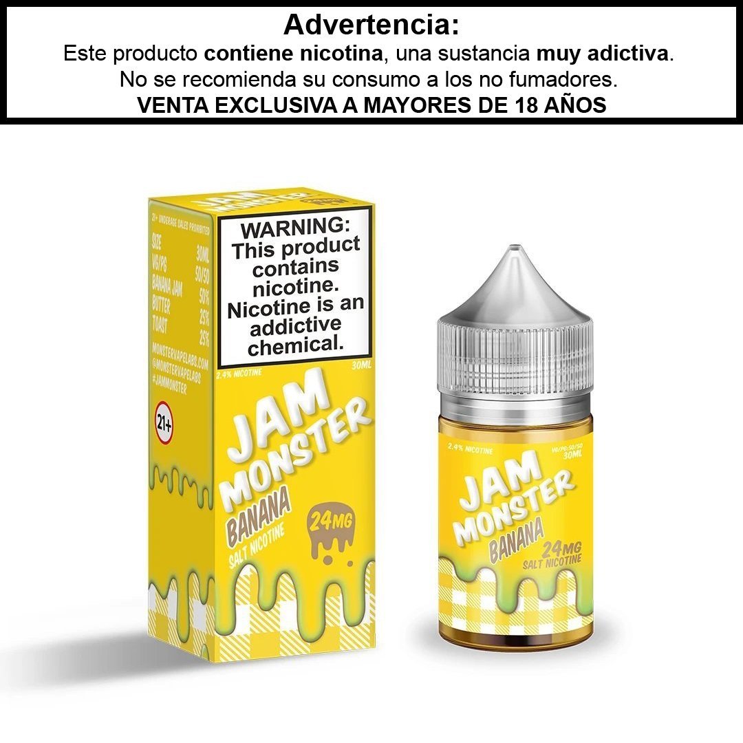 Jam Monster Banana Salts - Sales de Nicotina - Monsterlabs | SN-ML-JM-BN-24