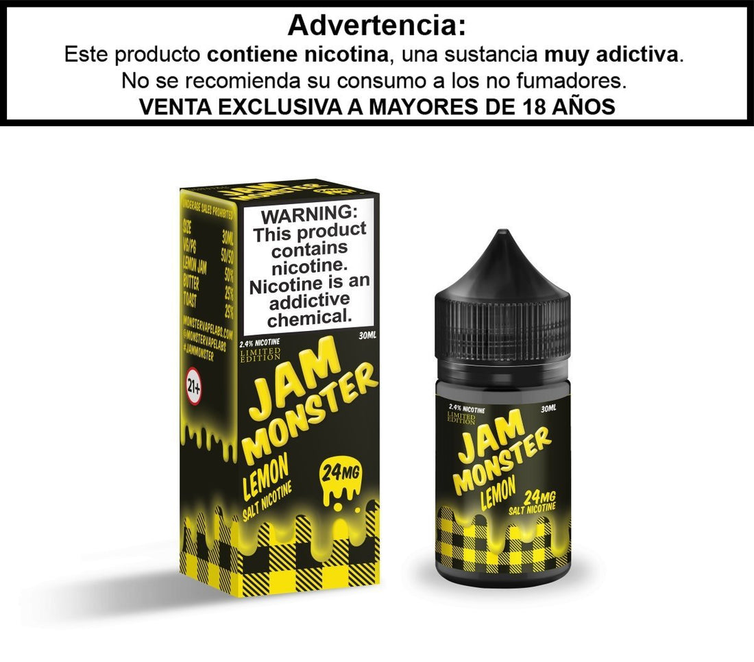Jam Monster Lemon Salts - Sales de Nicotina - Monsterlabs | SN-ML-JM-LM-24