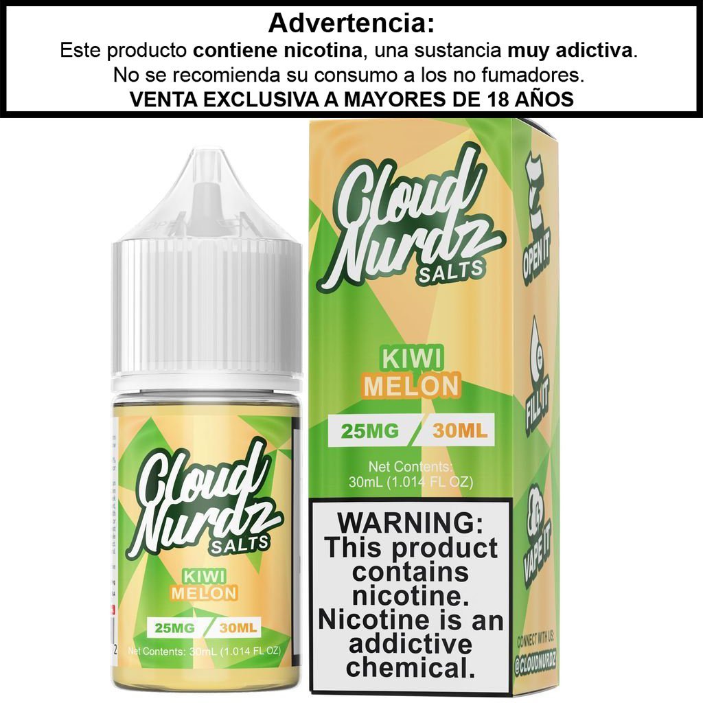 Kiwi Melon Salts - Cloud Nurdz - Sales de Nicotina - DIY VAPE SHOP | SN-CLN-KMS-25