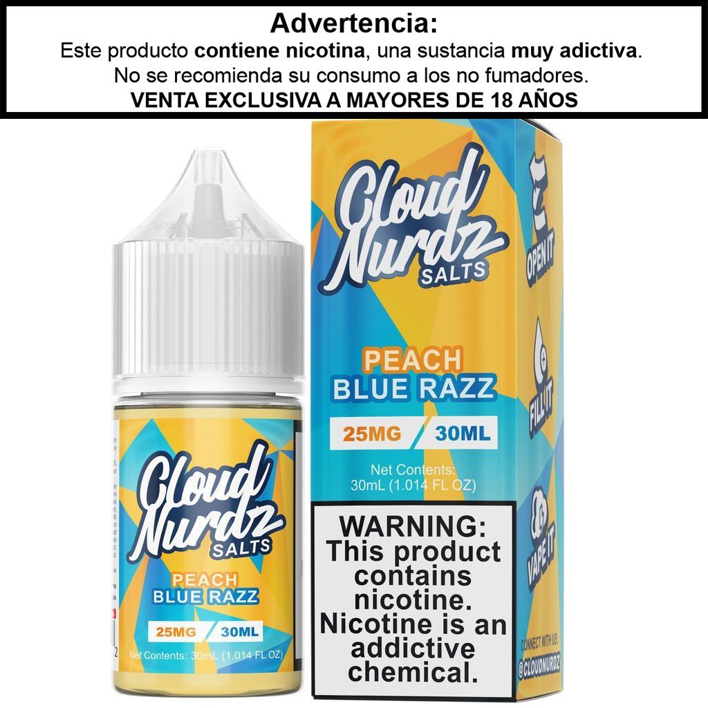 Peach Blue Razz Salts - Sales de Nicotina - Cloud Nurdz | SN-CLN-PBS-25