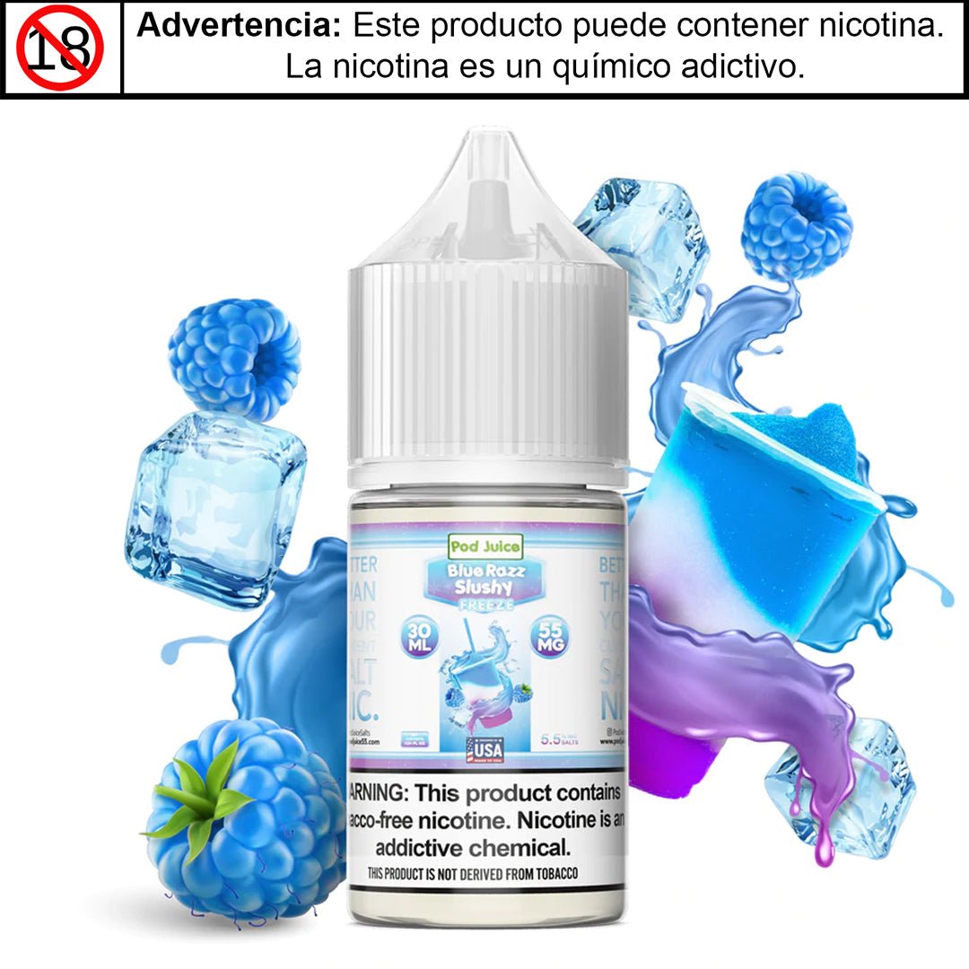 Blue Razz Slushy Freeze Salts - Pod Juice - Sales de Nicotina - DIY VAPE SHOP | SN-PJ-BRSF-35