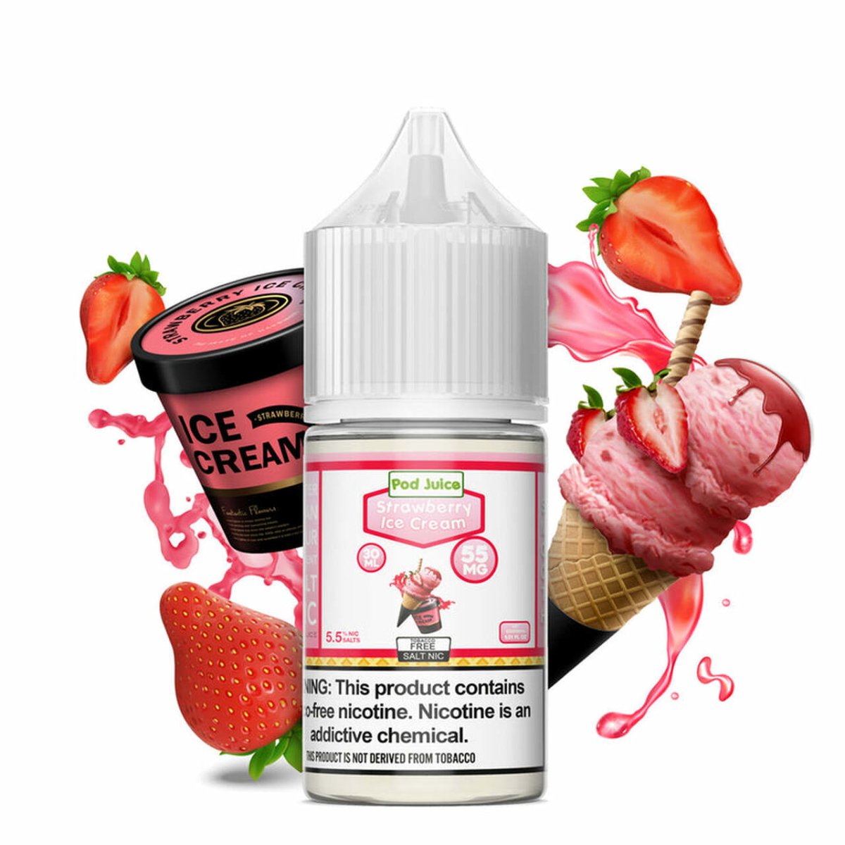 Pod Juice - Strawberry Ice Cream Salts 3.5%-35mg - Pod Juice - DIY VAPE SHOP