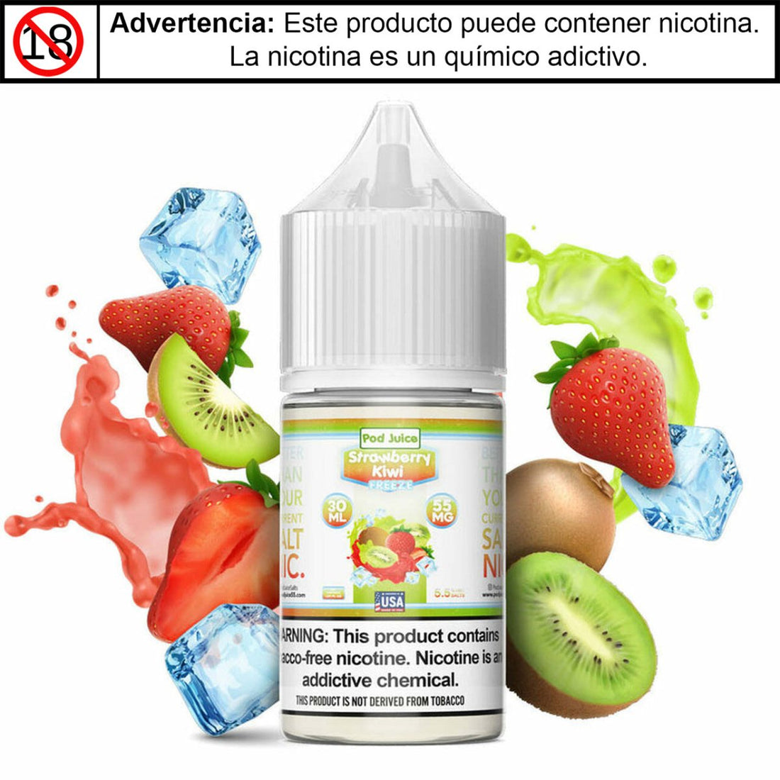 Strawberry Kiwi Freeze Salts - Pod Juice - Sales de Nicotina - DIY VAPE SHOP | SN-PJ-SKF-35