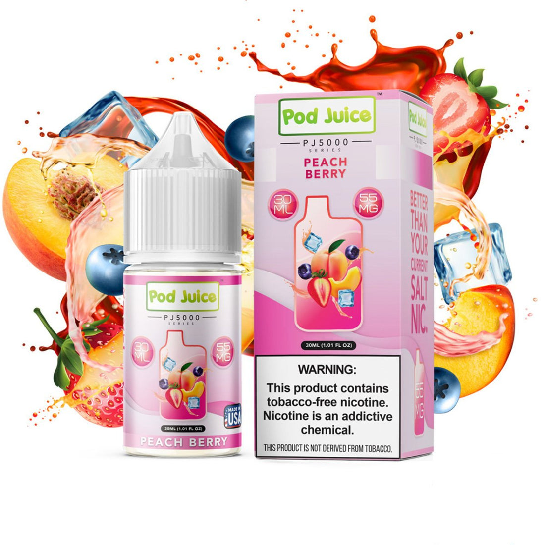 Peach Berry Salts - Sales de Nicotina - Pod Juice | SN-PJ-PJ5-PB-35