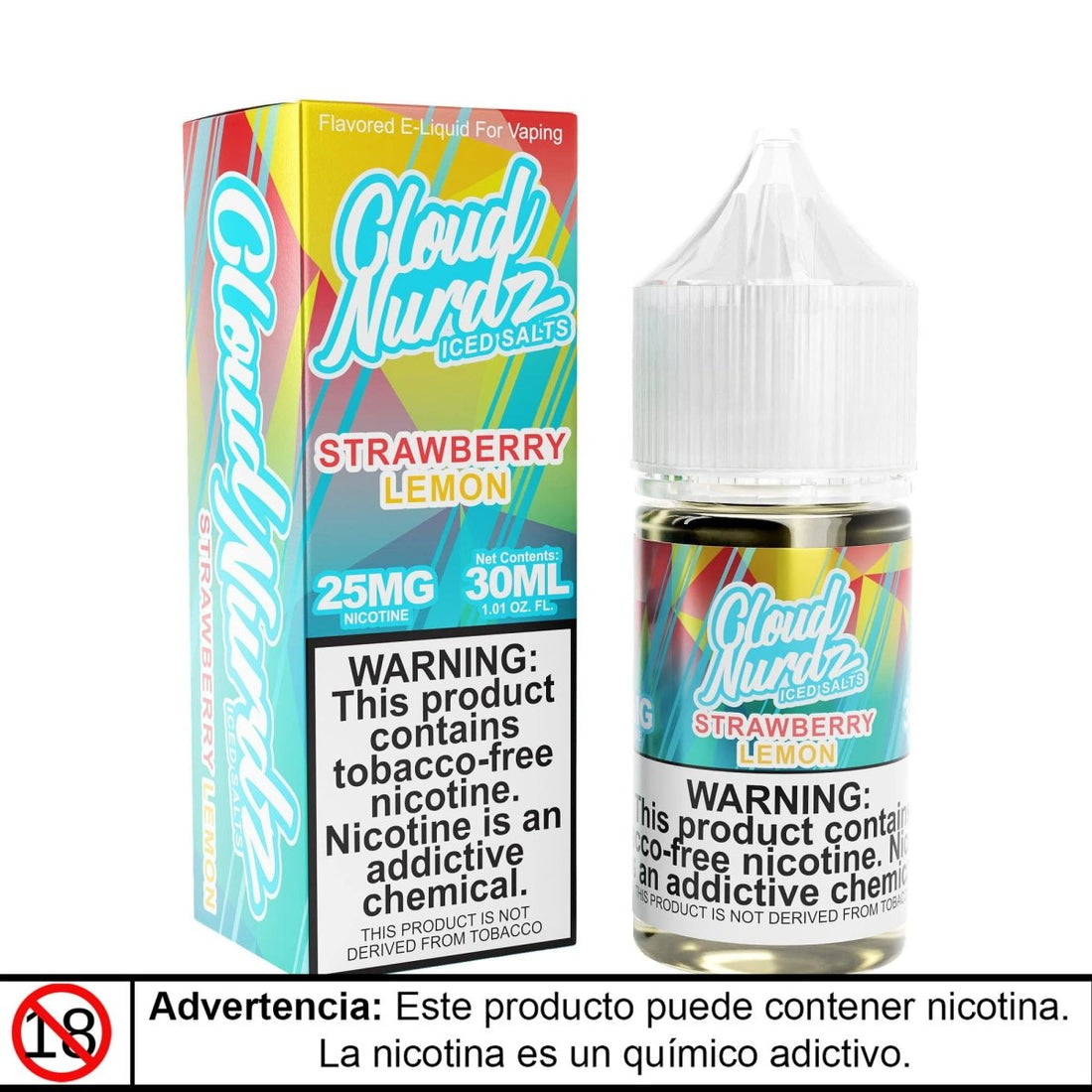 Strawberry Lemon ICED Salts - Cloud Nurdz - Sales de Nicotina - DIY VAPE SHOP | SN-CLN-SLI-25